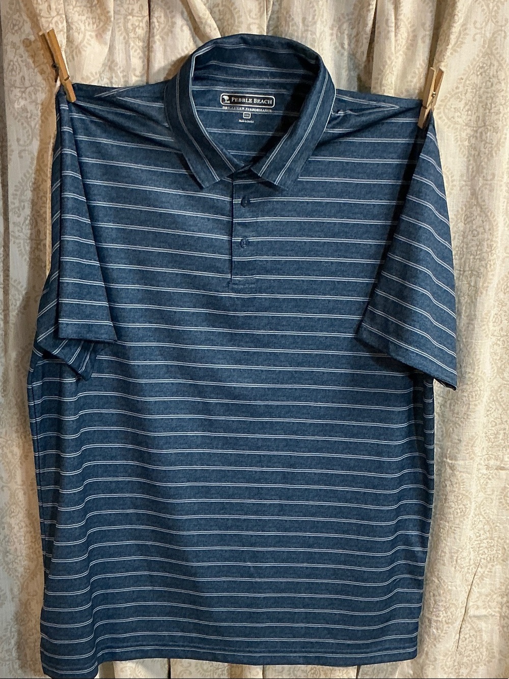 Pebble Beach Navy Blue Striped Polo